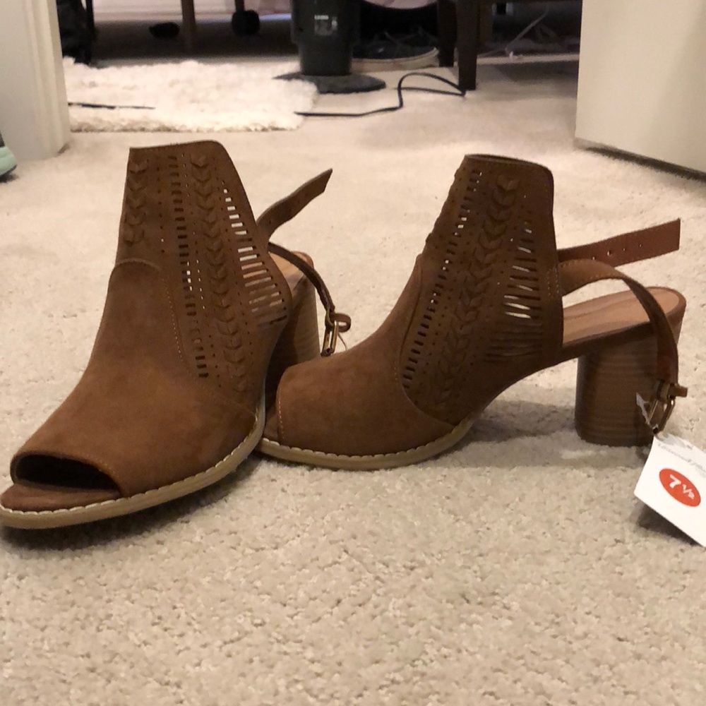 Open toe booties